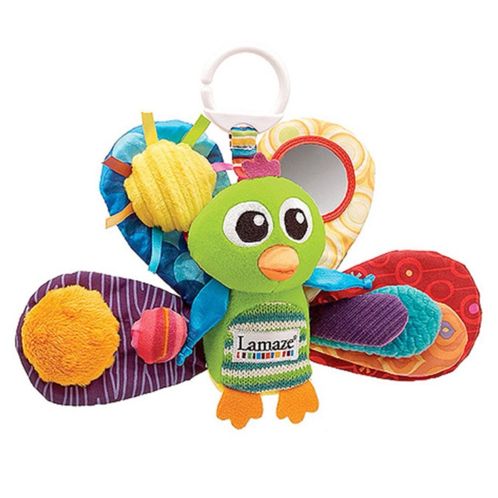 Tomy Lamaze Clip & Go Jacques The Peacock Colorful Stroller Attachment Baby Toy
